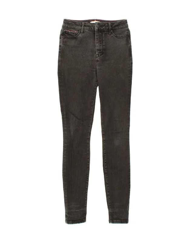 TOMMY HILFIGER Womens Harlem Super Skinny Jeans W27 L30 Grey Fashionable Relaxed Fit Denim