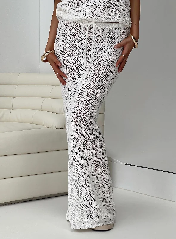Vacation Knit Maxi Skirt White tulle skirt dreamy