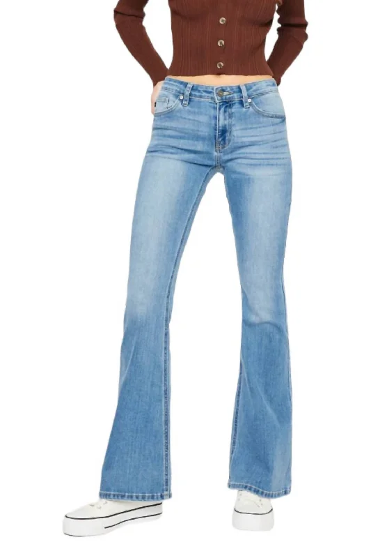 Vintage Flare Jeans In Blue Chic Double Waistband Jeans