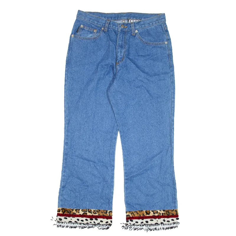 WATCH L.A Customised Jeans Blue Denim Regular Bootcut Womens W28 L25 Cozy Wide-Legged Jeans