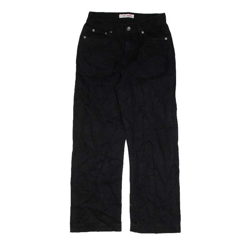 Y' PAY MORE Jeans Black Denim Relaxed Straight Womens W26 L25 Comfortable Boyfriend Jeans