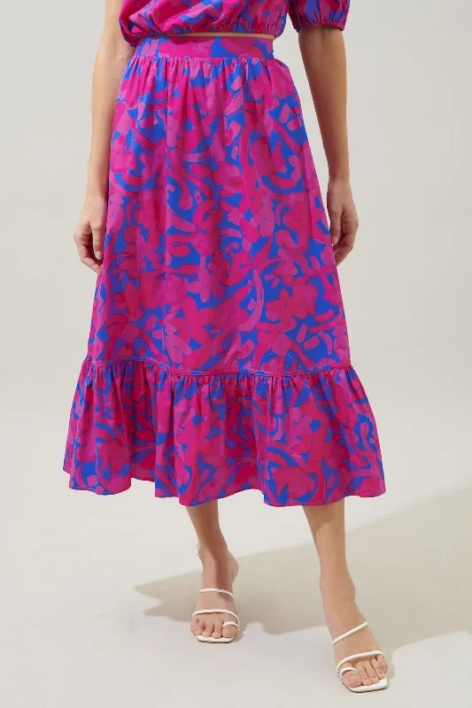 Yeraldi Berry Tatchi Ruffle Midi Skirt corduroy skirt cozy