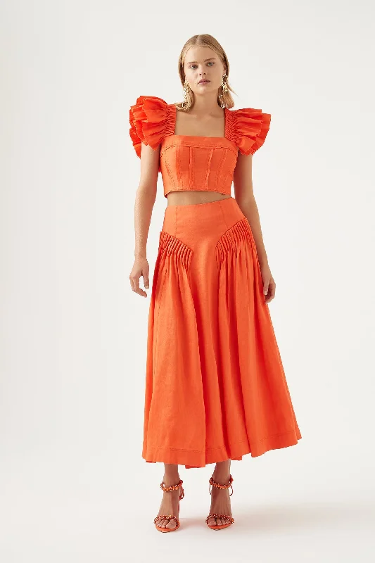 Yves Midi Skirt velvet skirt rich