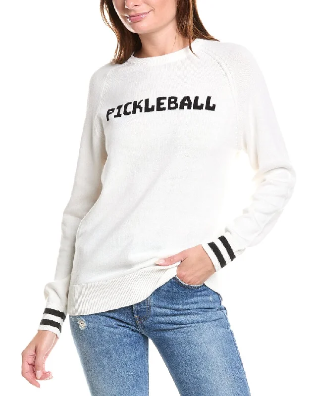 27 Miles Malibu Pickleball Raglan Cashmere-Blend Sweater Front Pockets Side Pockets Patch Pockets