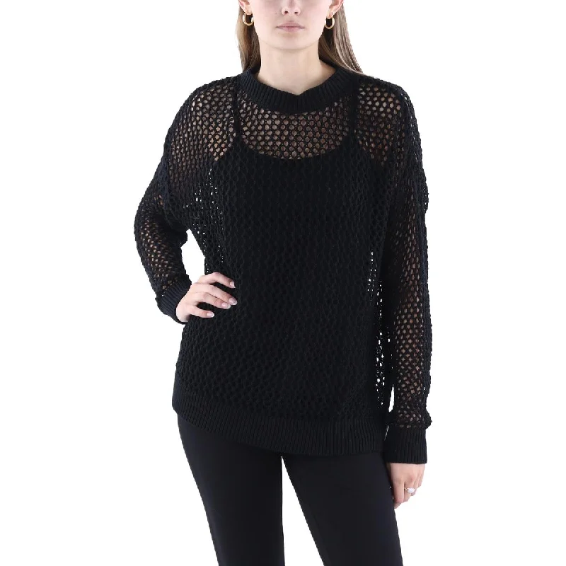 Beach Riot Womens Knit Sweater Cover-Up Satin Fabric Silk Fabric Chiffon Fabric