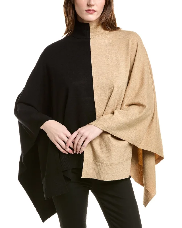Love Token Colorblock Poncho Sweater Rayon Fabric Velvet Fabric Corduroy Fabric