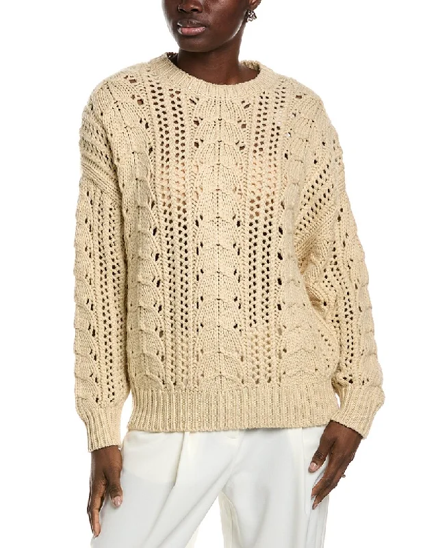 Brunello Cucinelli Cashmere & Silk-Blend Sweater Iron Safe Non-Iron Wrinkle Free