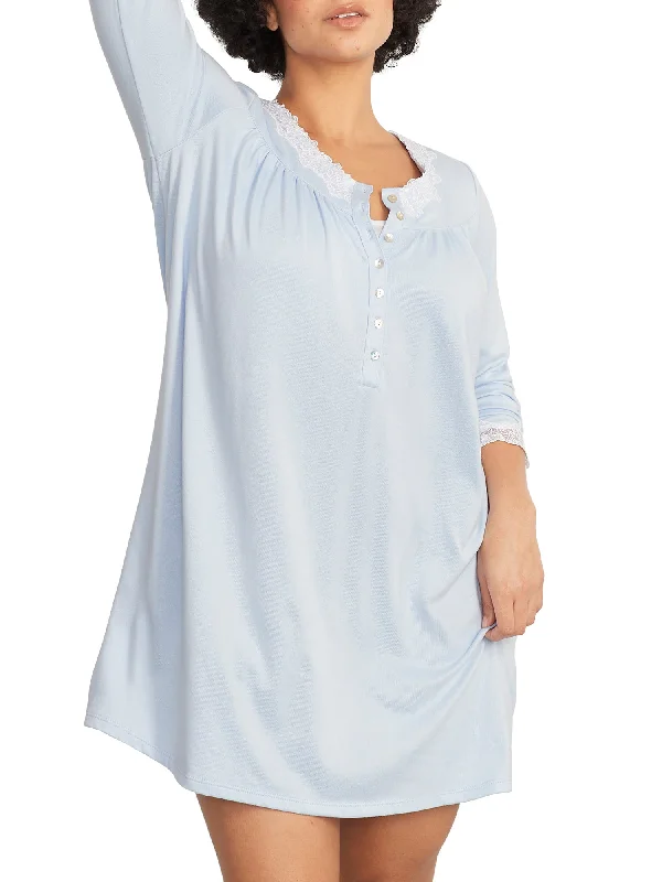 Eileen West Women's Sweater Knit Gown Front Pockets Side Pockets Patch Pockets
