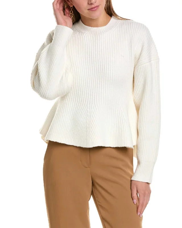 Eliza Sweater In Cream Transparent Opaque Sheer