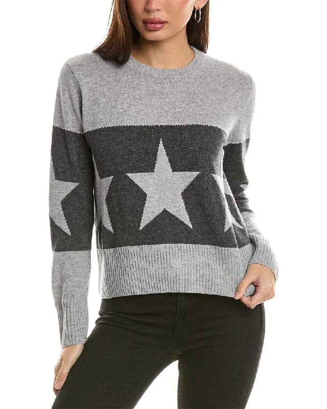 Hannah Rose Banded Star Wool & Cashmere-Blend Sweater Spandex Rayon Corduroy