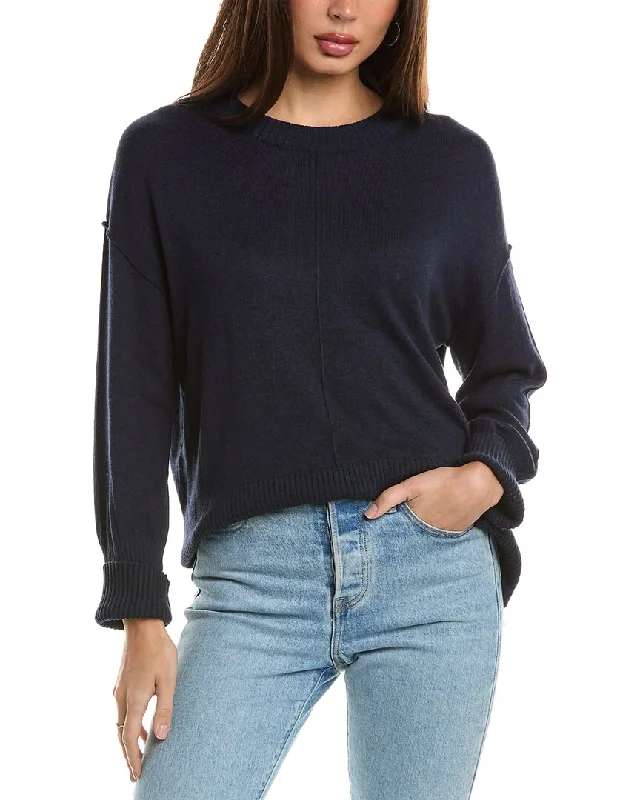 Hannah Rose Bungalow Boxy Cashmere-Blend Sweater Fitted Slim Tailored