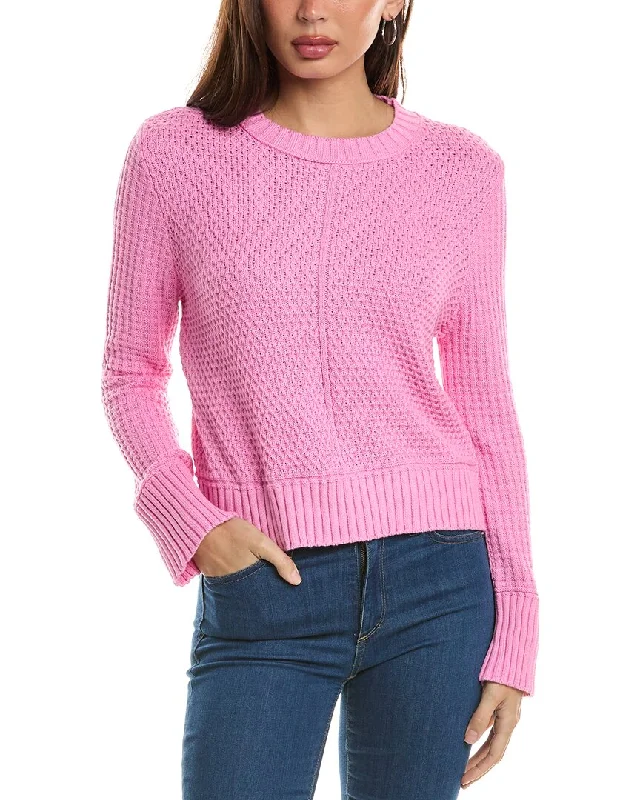 Hannah Rose Honeycomb Knit Cashmere-Blend Sweater Turtle Neck Boat Neck Asymmetrical Neck Hannah Rose Honeycomb Knit Cashmere-Blend Sweater Turtle Neck Boat Neck Asymmetrical Neck