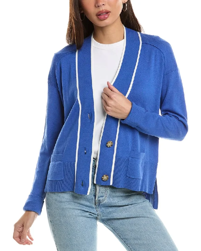 Hannah Rose Tipped High-Low Cashmere-Blend Sweater Stylish Fashionable Trendy