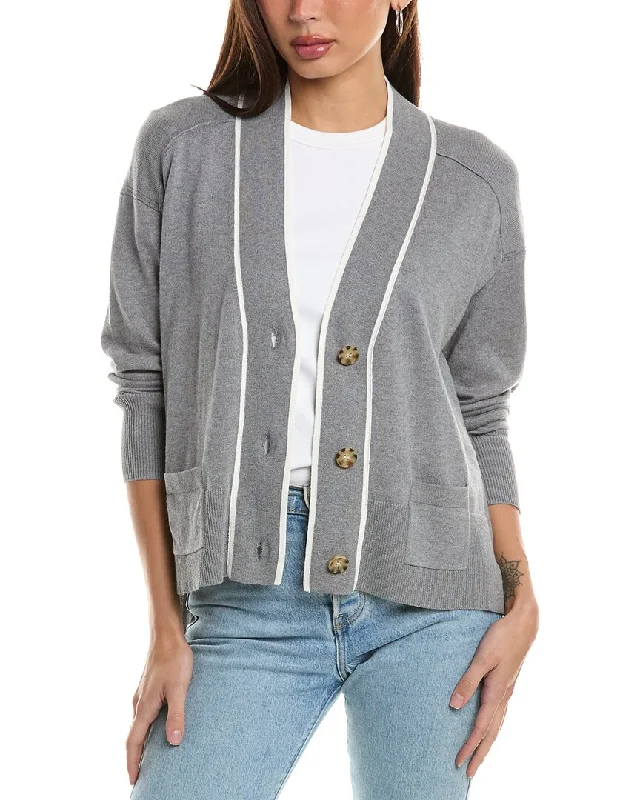 Hannah Rose Tipped High-Low Cashmere-Blend Sweater Glossy Satin Silk