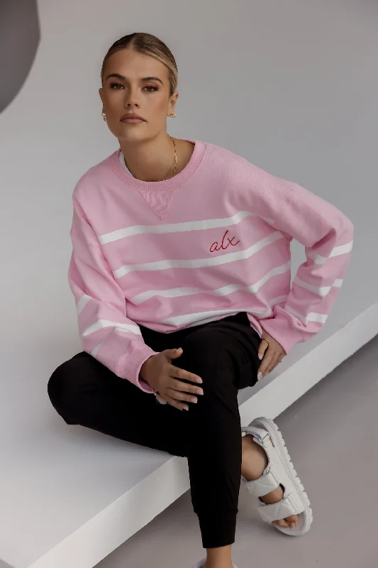 JASPER Jumper Pink Mesh Blend Leather Blend Suede Blend