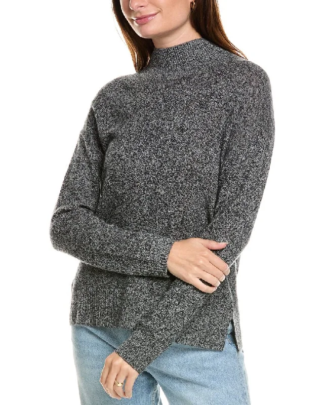 Kier+J Turtleneck Wool & Cashmere-Blend Sweater Print Jacquard Patchwork