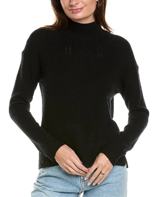 Kier+J Turtleneck Wool & Cashmere-Blend Sweater Elasticated Padded Insulated