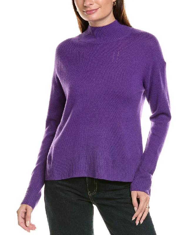 Kier+J Turtleneck Wool & Cashmere-Blend Sweater Plaid Sweater Polka Dot Checkered