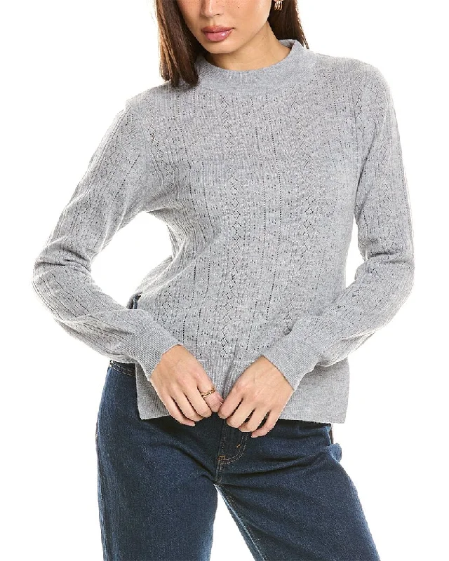 Malo Cashmere Pointelle Wool & Cashmere-Blend Sweater Handmade Hand-knitted Hand-woven