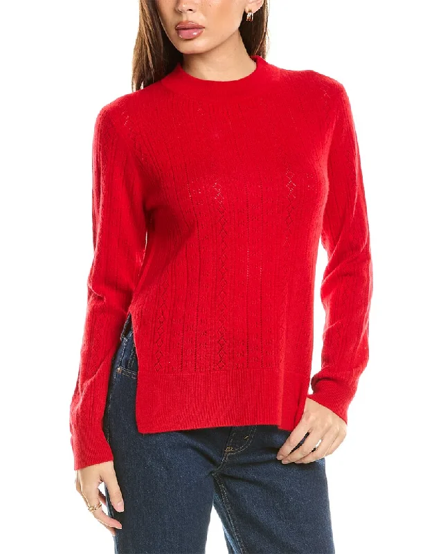 Malo Cashmere Pointelle Wool & Cashmere-Blend Sweater Silk Blend Satin Velvet