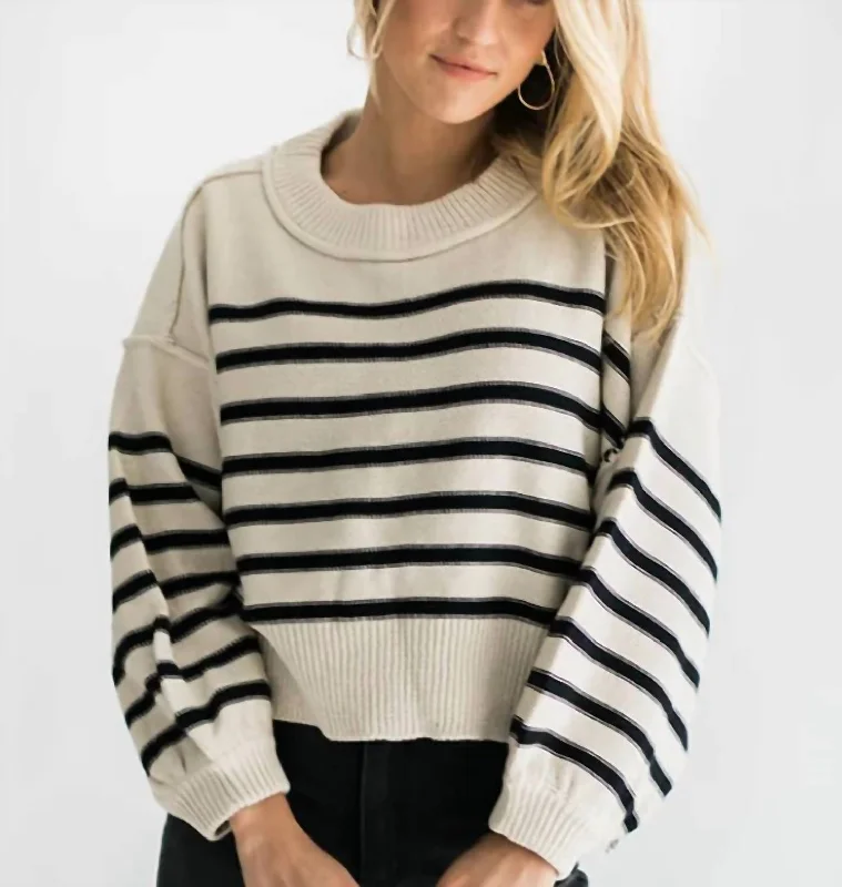 Melinda Sweater In White Transparent Opaque Sheer