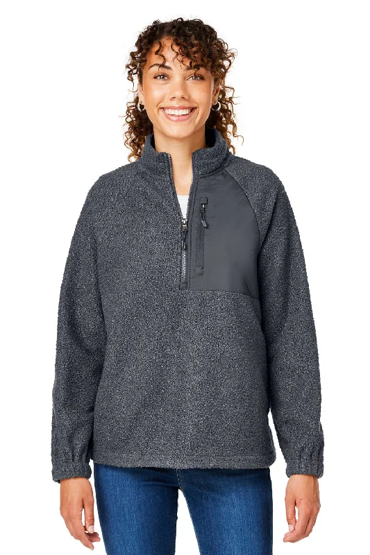 North End Womens Aura Sweater Fleece 1/4 Zip Sweatshirt w/ Pockets - Carbon Grey Faux Fur Fabric Real Fur Fabric Shearling Fabric North End Womens Aura Sweater Fleece 1/4 Zip Sweatshirt w/ Pockets - Carbon Grey Faux Fur Fabric Real Fur Fabric Shearling Fabric
