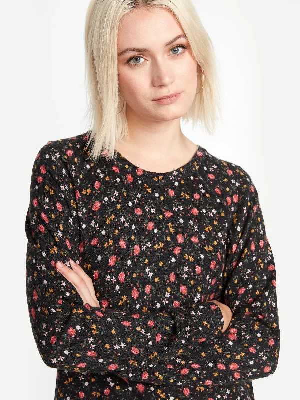 Over N Out Sweater - Black Satin Blend Silk Blend Wool Blend