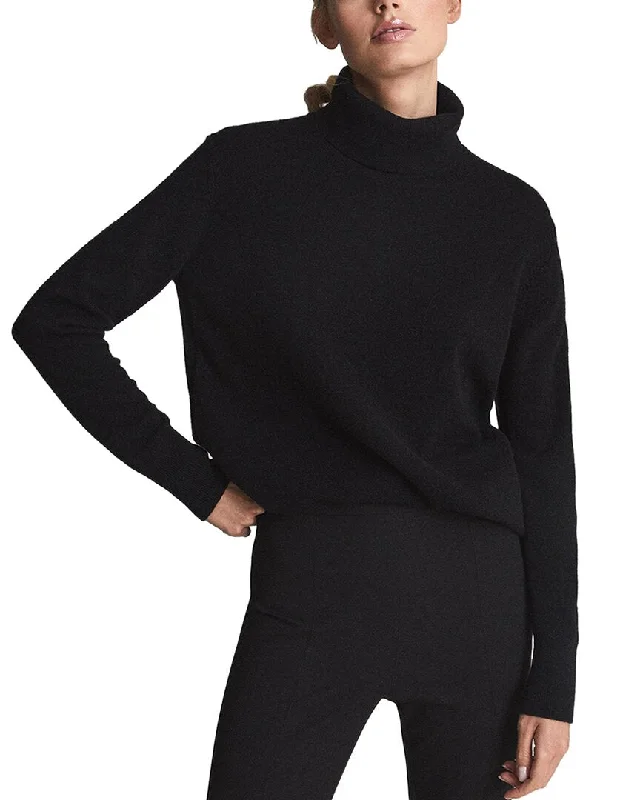Reiss Coleen Cashmere Roll Neck Jumper Stretchy Elastic Breathable