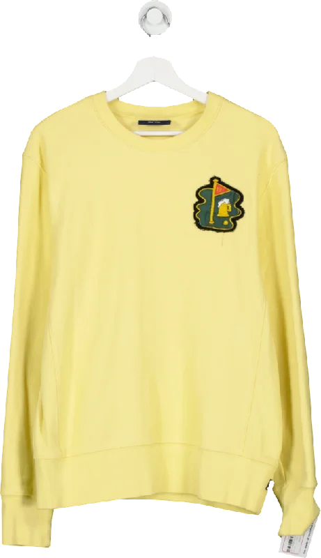 Rowing Blazers Yellow Golf Logo Sweater UK L Seamless Knitted Crochet