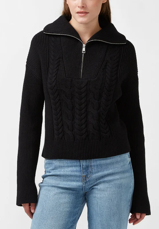 Sorella Women's Long Sleeve Sweater in Black - SW0032F Chenille Blend Fleece Blend Nylon Blend
