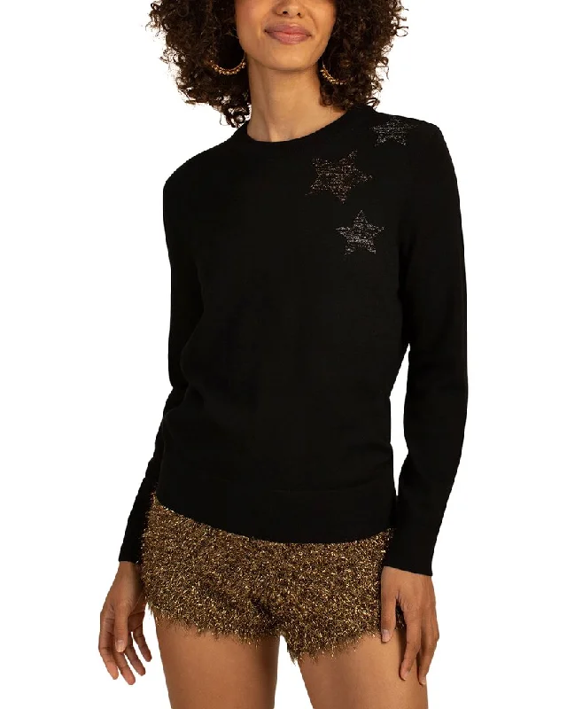 Trina Turk Celeste Crewneck Wool Sweater Ribbed Striped Patterned
