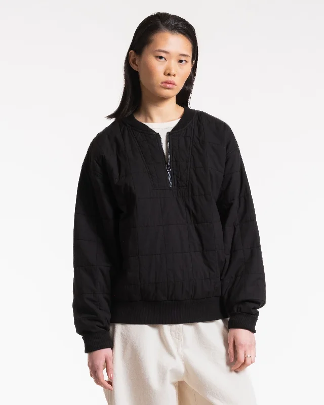 G.o.D Oslo Sweater Cotton Quilt Black Collared Crew Neck Turtle Neck