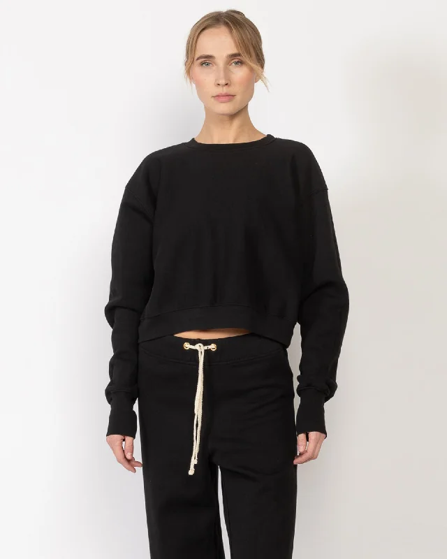 Ryder Cropped Sweater Terry Blend Velvet Blend Canvas Blend